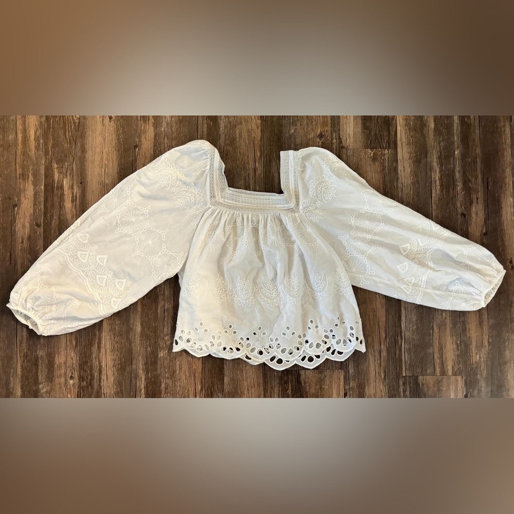 Target White Eyelet Blouse, 100% cotton, size XL